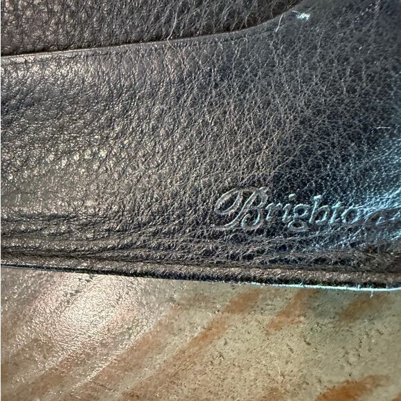 Brighton Black Croc Patent Leather Wallet Clutch Silver Accents 7.25x3.5 - Picture 5 of 8